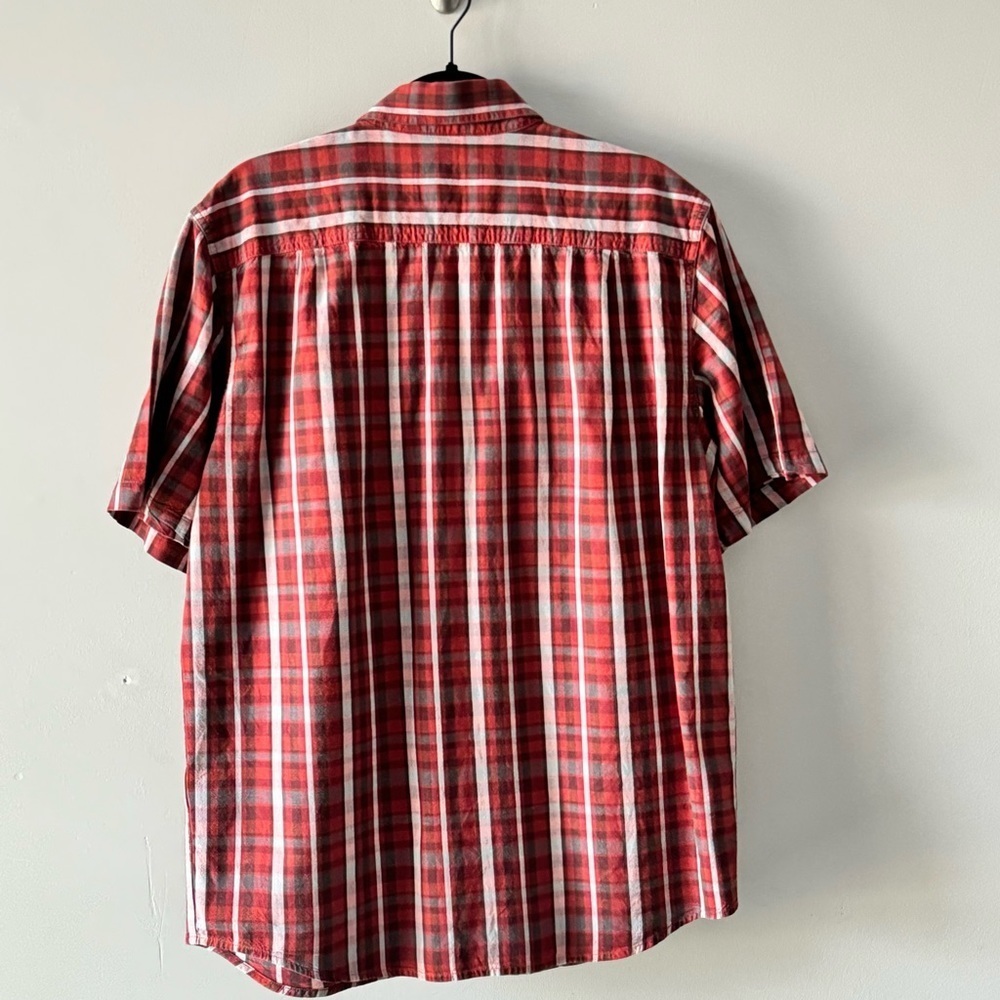 LOOSE FIT MIDWEIGHT SHORT-SLEEVE PLAID SHIRT Size M - Picture 6 of 8